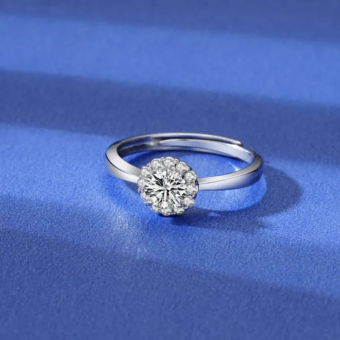 1 Carat Moissanite 925 Sterling Silver Ring