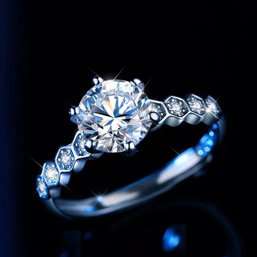 1 Carat Moissanite Sterling Silver Ring