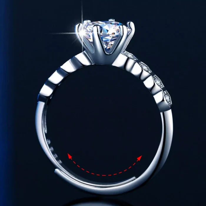 1 Carat Moissanite Sterling Silver Ring