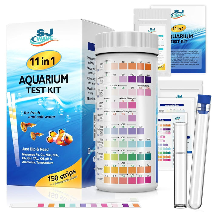 11-in-1 Aquarium Water Test Kit — 950 Tests with Thermometer
