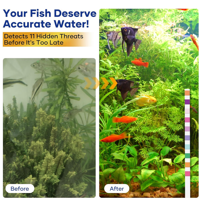 11-in-1 Aquarium Water Test Kit — 950 Tests with Thermometer
