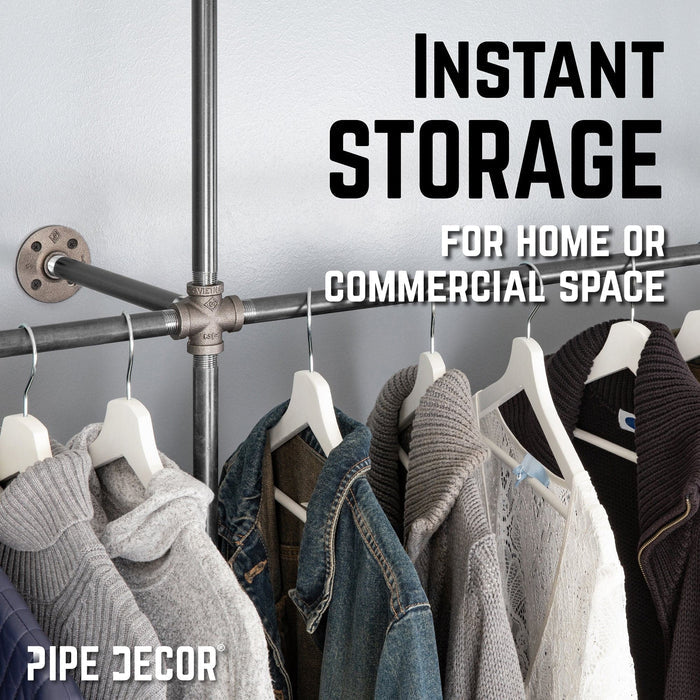 115 in. Triple Wall Mounted Clothing Rack