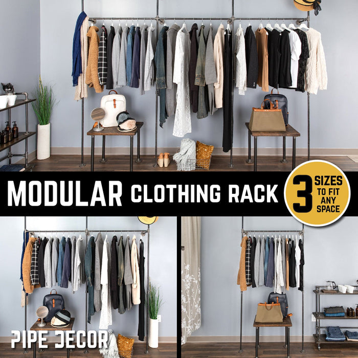 115 in. Triple Wall Mounted Clothing Rack