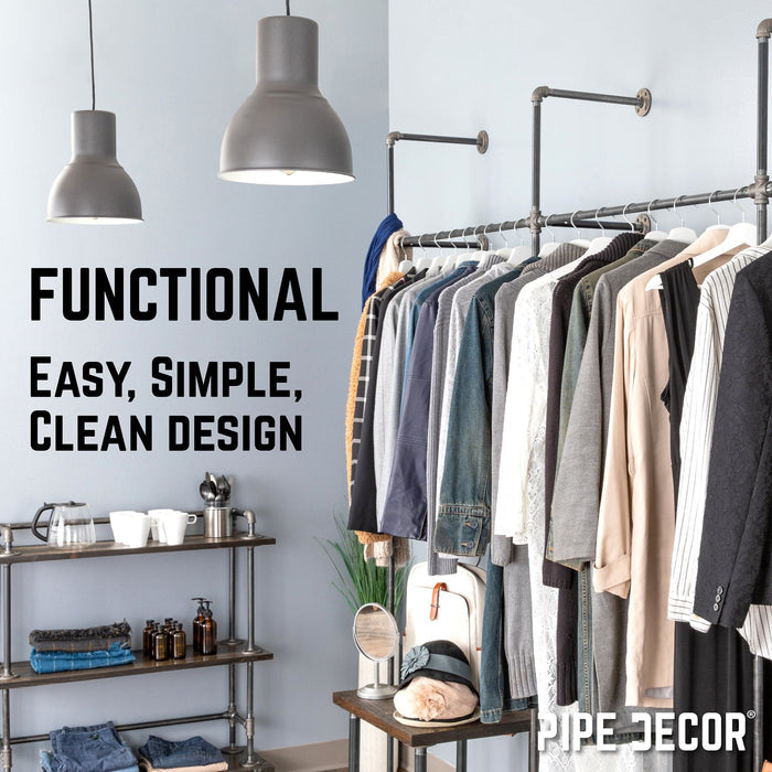 115 in. Triple Wall Mounted Clothing Rack