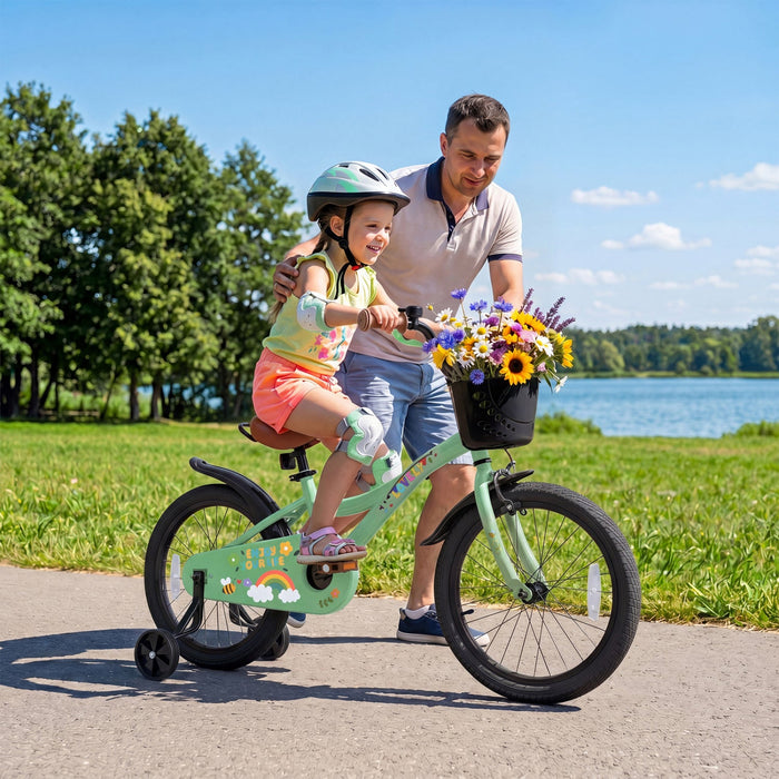 12-Inch Girls Bike with Training Wheels & Basket