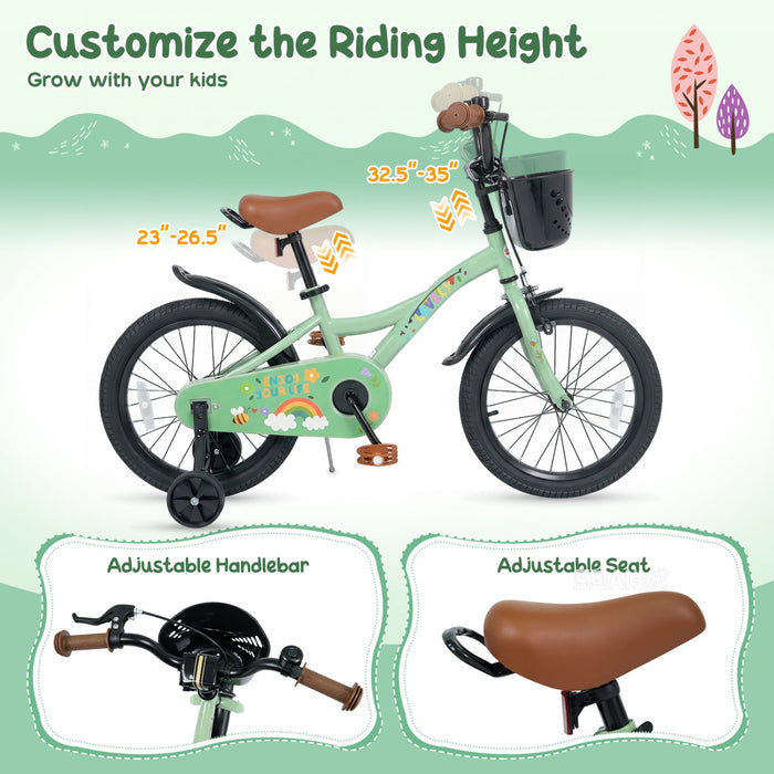 12-Inch Girls Bike with Training Wheels & Basket