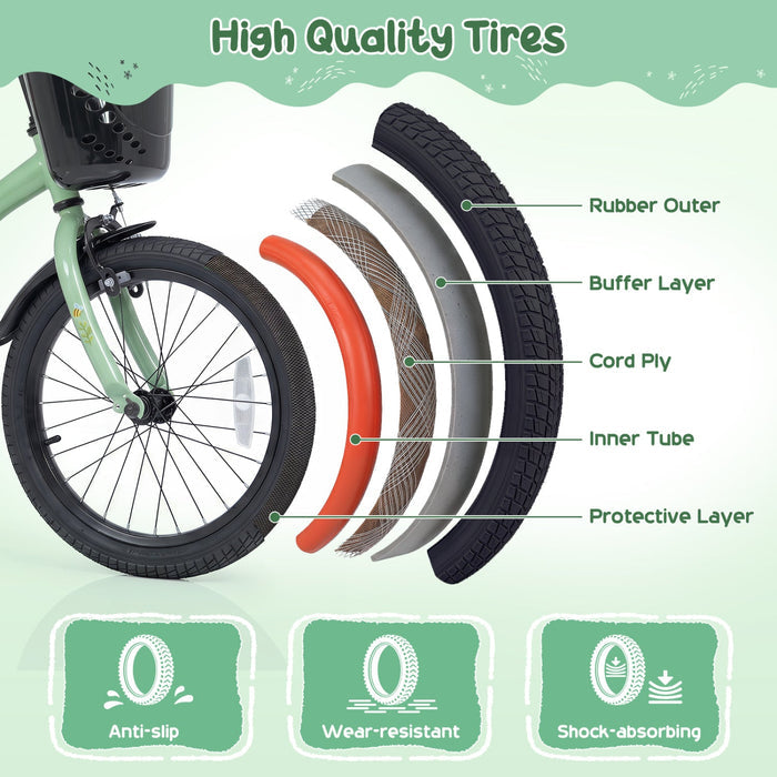 12-Inch Girls Bike with Training Wheels & Basket