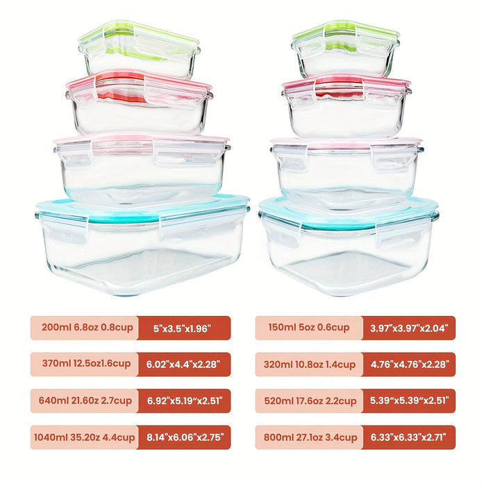 16-Piece Glass Food Storage Set
