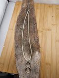18in Adjuatable Mixed Metal Circle Pendant Necklace - Cream Cord