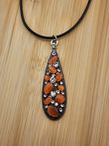 18in Adjustable Elegant Brown Teardrop Pendant Necklace - Women Jewelry