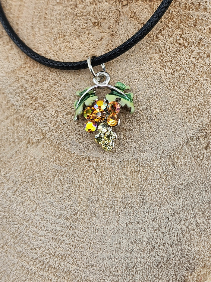 18in Adjustable Green Crystal Cluster Pendant Necklace - Women's Jewelry
