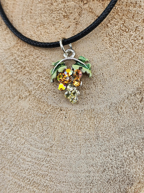 18in Adjustable Green Crystal Cluster Pendant Necklace - Women's Jewelry