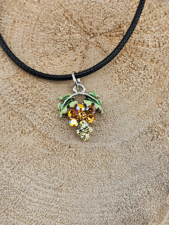 18in Adjustable Green Crystal Cluster Pendant Necklace - Women's Jewelry