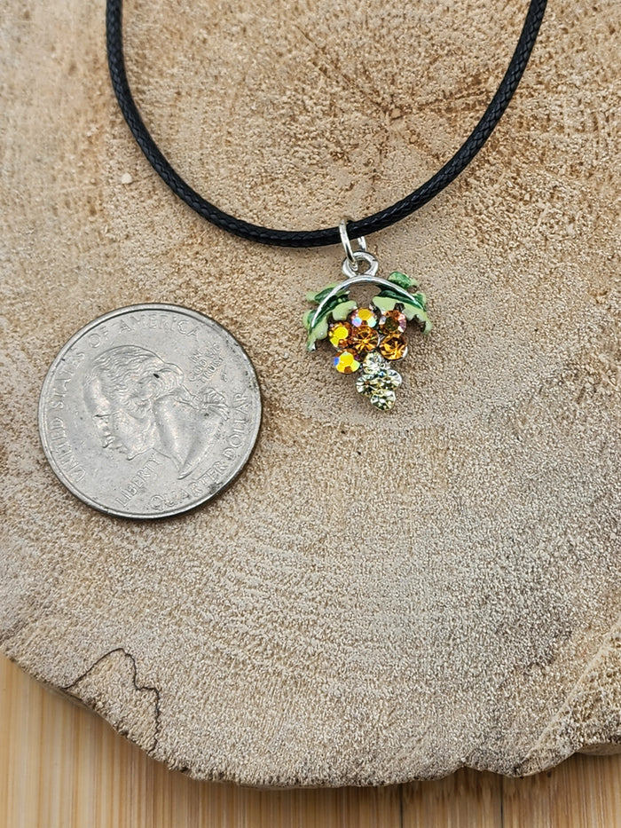 18in Adjustable Green Crystal Cluster Pendant Necklace - Women's Jewelry