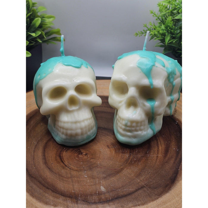 2-Piece Unscented Skull Candle Set