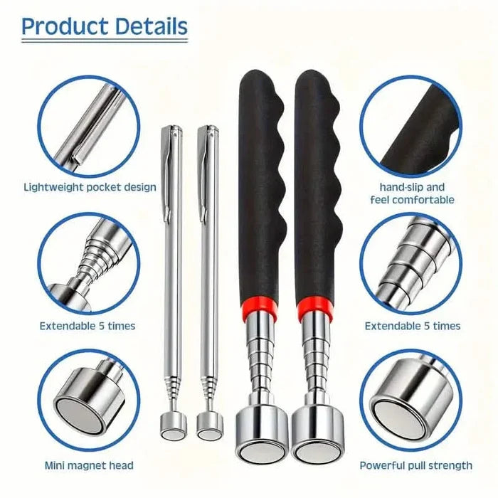 3-in-1 Telescopic Magnetic Grabber Tool