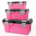 3-Piece Stackable Tool Box Set – Pink
