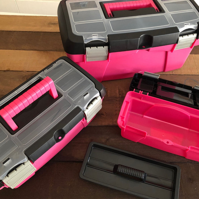 3-Piece Stackable Tool Box Set – Pink