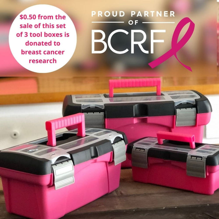 3-Piece Stackable Tool Box Set – Pink
