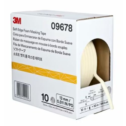 3M™ 09678 1/2" Soft Edge Foam Masking Tape, 50m L -9678 - Eagle National Supply