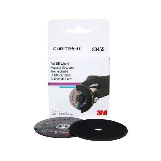3M 33455 Cubitron II Cut-Off Wheel, 3 in x .0625 x 3/8, Box of 5 ---Eagle National Supply