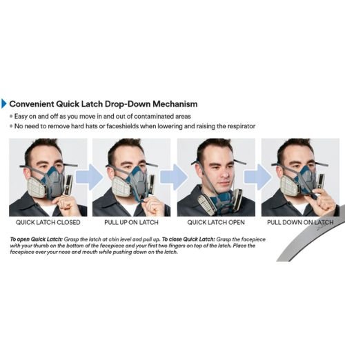 3M 6502QL Medium Rugged Half-Mask Respirator with Quick Latch -49490---Eagle National Supply