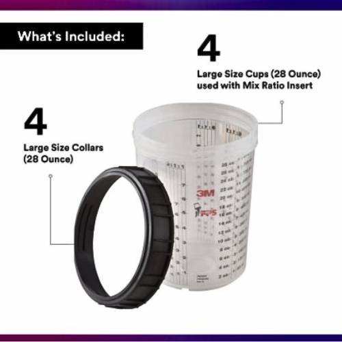 3M PPS 1.0 16023 28 oz Large Hard Cup, 4 pk -16023---Eagle National Supply