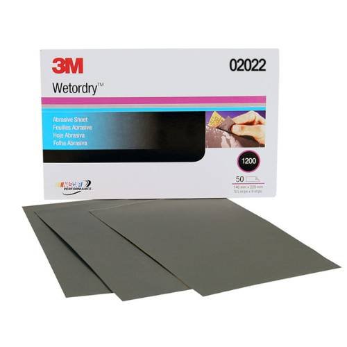 3M Wetordry 1200 Grit Black Silicon Carbide Abrasive Sheet #2022, 50 pc -2022---Eagle National Supply