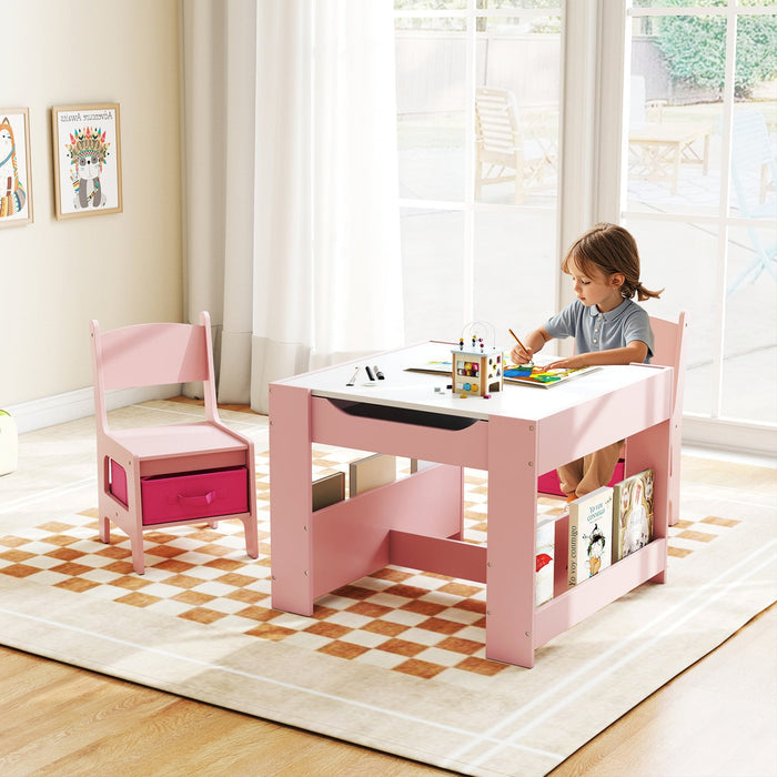 4-in-1 Kids Activity Table & 2 Chairs Set