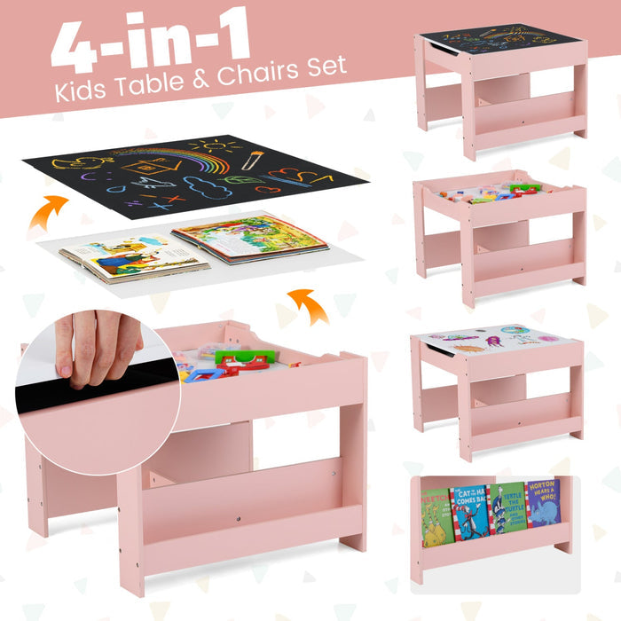 4-in-1 Kids Activity Table & 2 Chairs Set