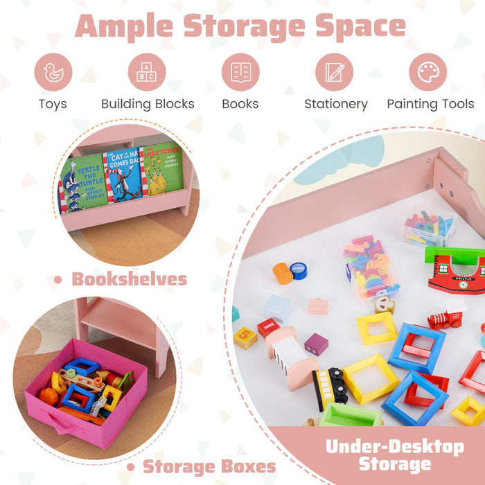 4-in-1 Kids Activity Table & 2 Chairs Set