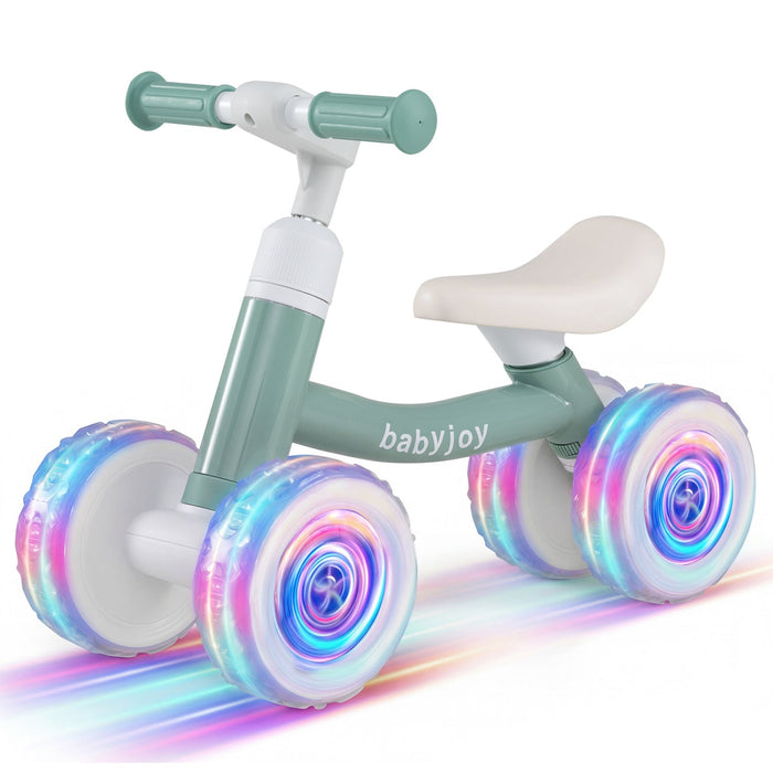 4-Wheel Baby Balance Bike with Light-Up Wheels