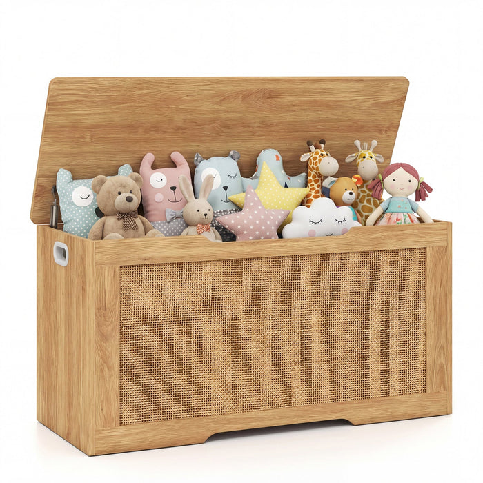 40" Rattan Kids Toy Box & Storage Bench