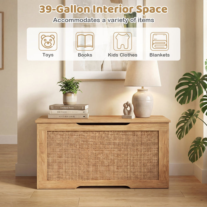 40" Rattan Kids Toy Box & Storage Bench