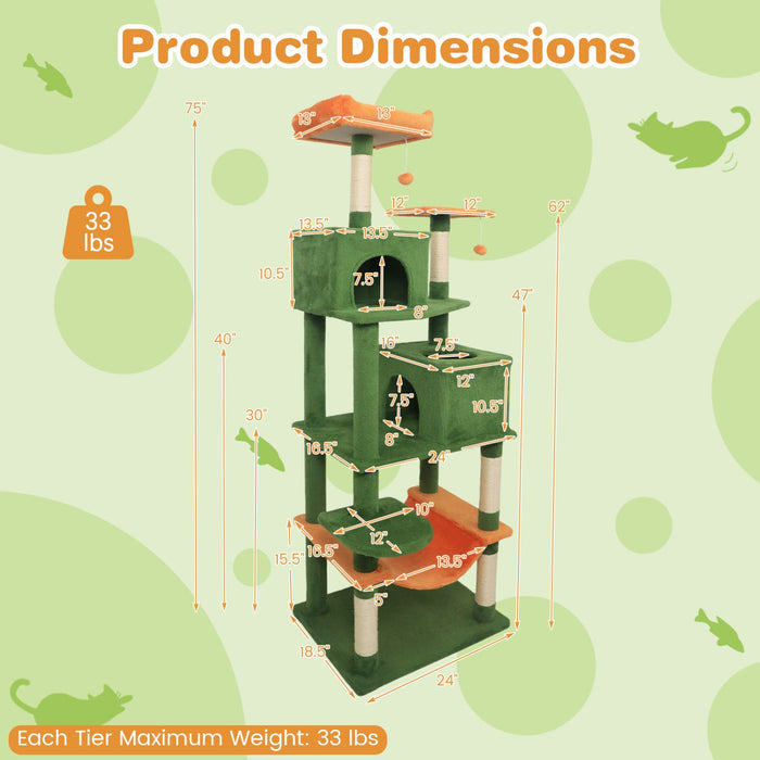 75" Multi-Level Cat Tree Tower