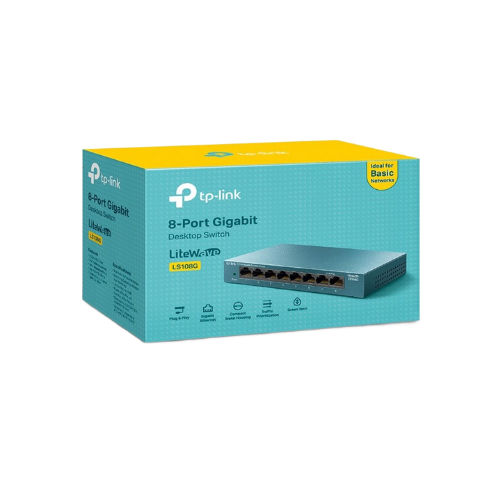 8-Port Gigabit Desktop Switch Plug & Play Compact Metal