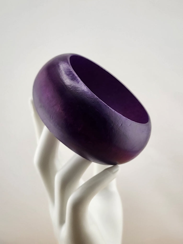 8.25in Purple Wood Bangle Bracelet 0538