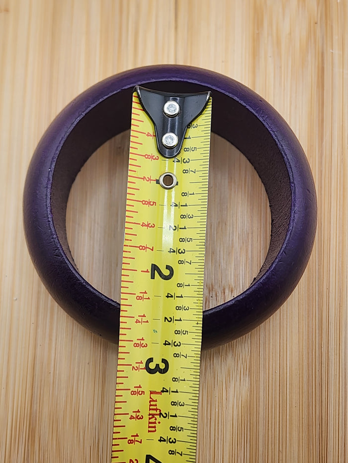 8.25in Purple Wood Bangle Bracelet 0538