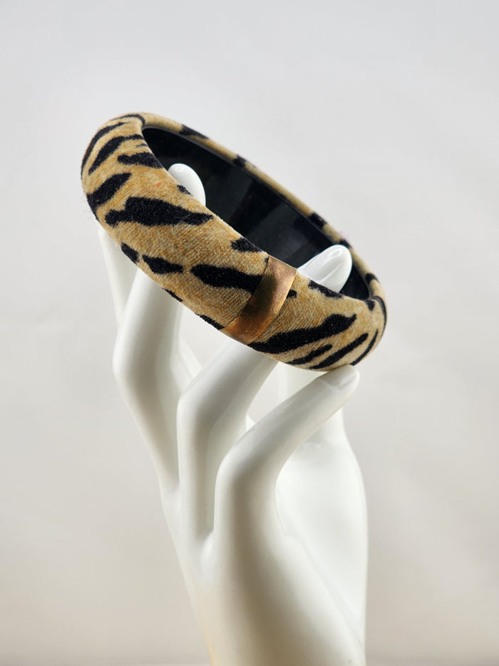 8in Leopard Print Padded Headband - Tan and Black 0520