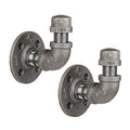 90 Degree Elbow Industrial Pipe Wall Hook Kit (2-Pack)
