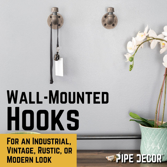 90 Degree Elbow Industrial Pipe Wall Hook Kit (2-Pack)