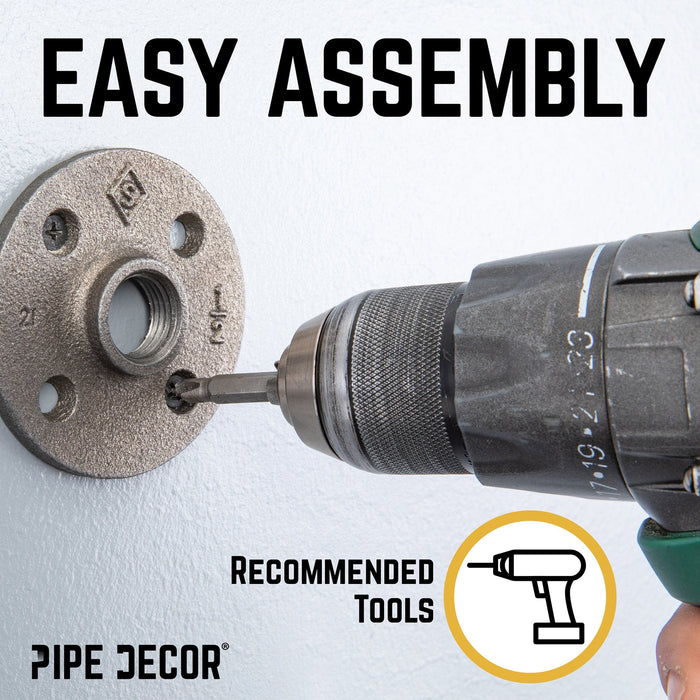 90 Degree Elbow Industrial Pipe Wall Hook Kit (2-Pack)