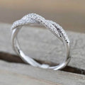 925 Silver-Plated Zirconia Twist Ring