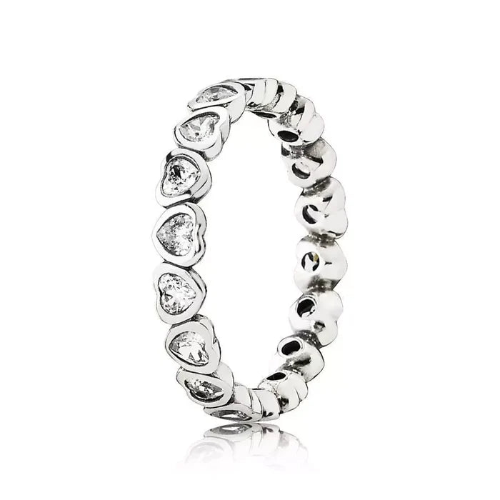925 Sterling Silver Zircon Heart Ring