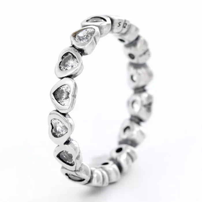 925 Sterling Silver Zircon Heart Ring