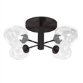 Black semi-flush mount ceiling light, by Dainolite, for hallway, bedroom, or entryway