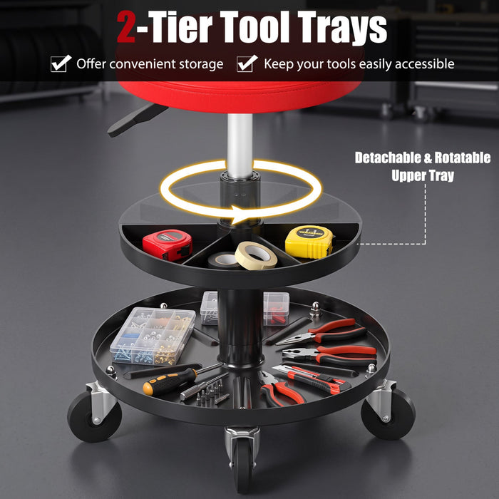 Adjustable Rolling Mechanic Stool