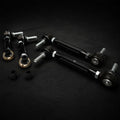 Set of mechanical components on a black background