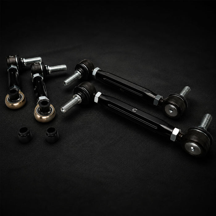 Set of mechanical components on a black background