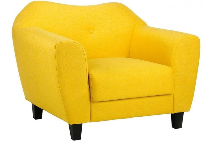 Alex Yellow Fabric Armchair - Furniture Instore